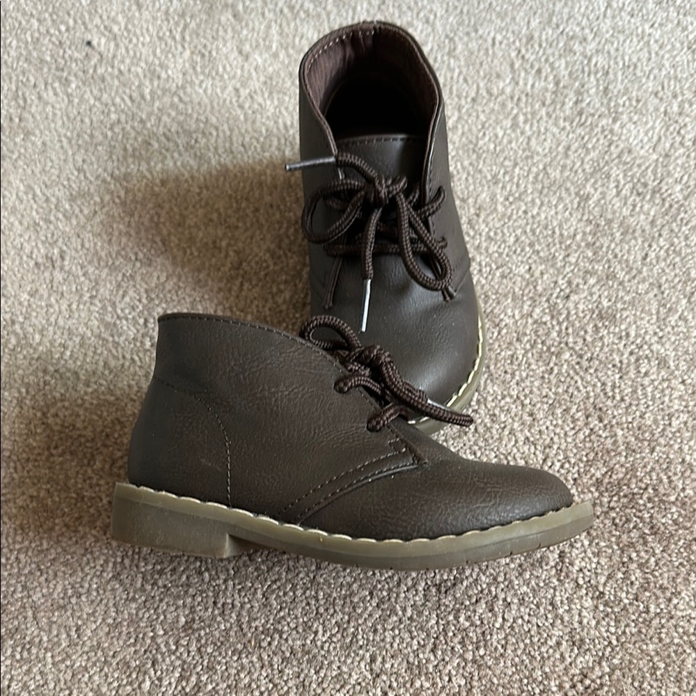 Brown Lace-Up Ankle Boots